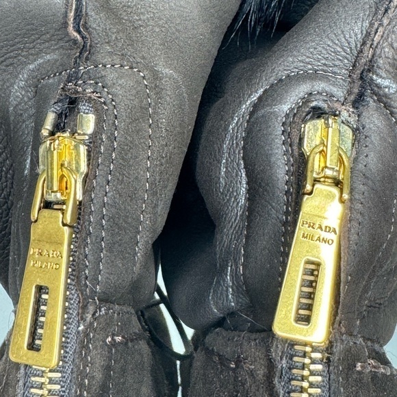 Prada Milano Platform Studded Fur and Suede Boots - Ultimate Luxury and Style - Picture 8 of 10